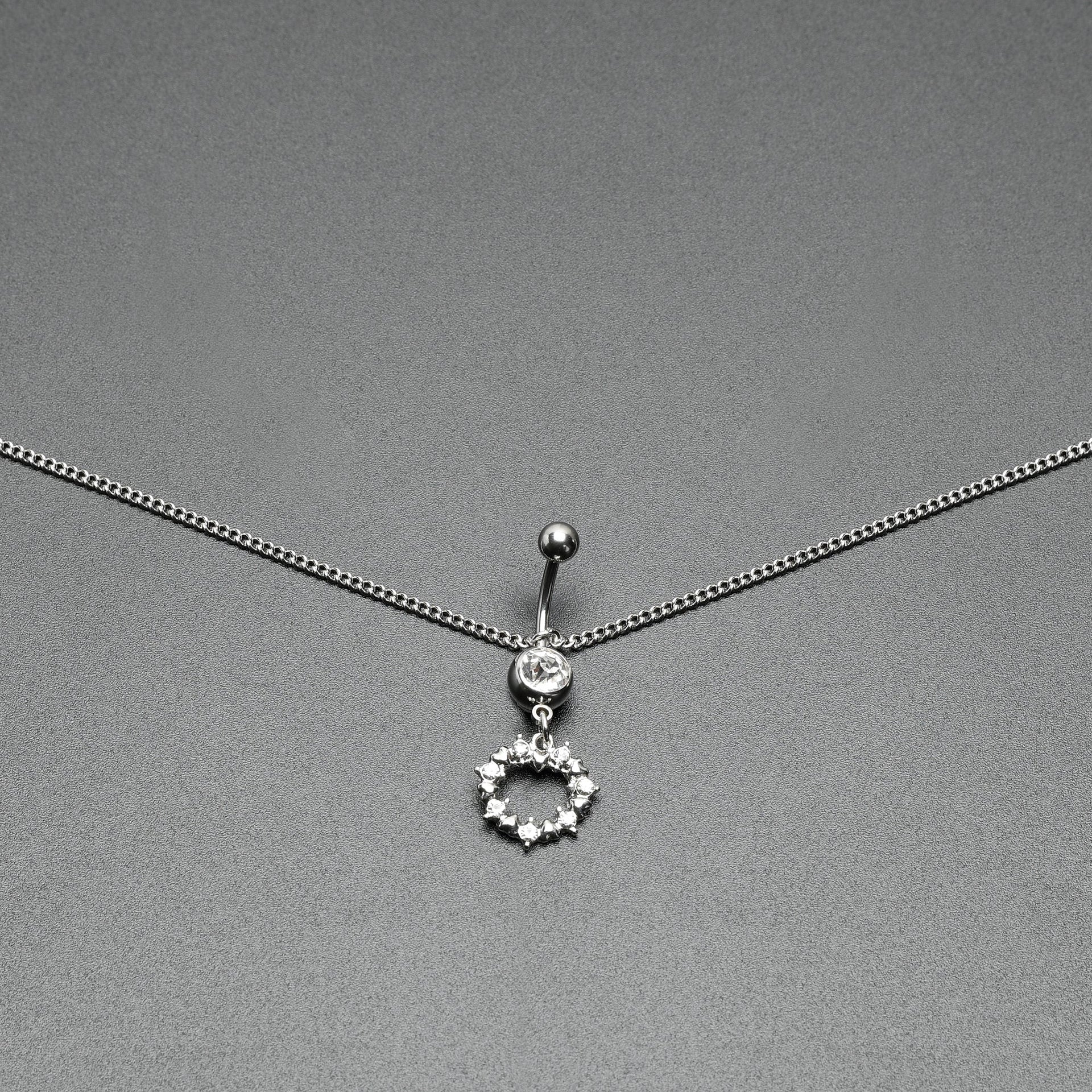 Clear Gem Wreath of Glam Dangle Belly Ring Belly Chain
