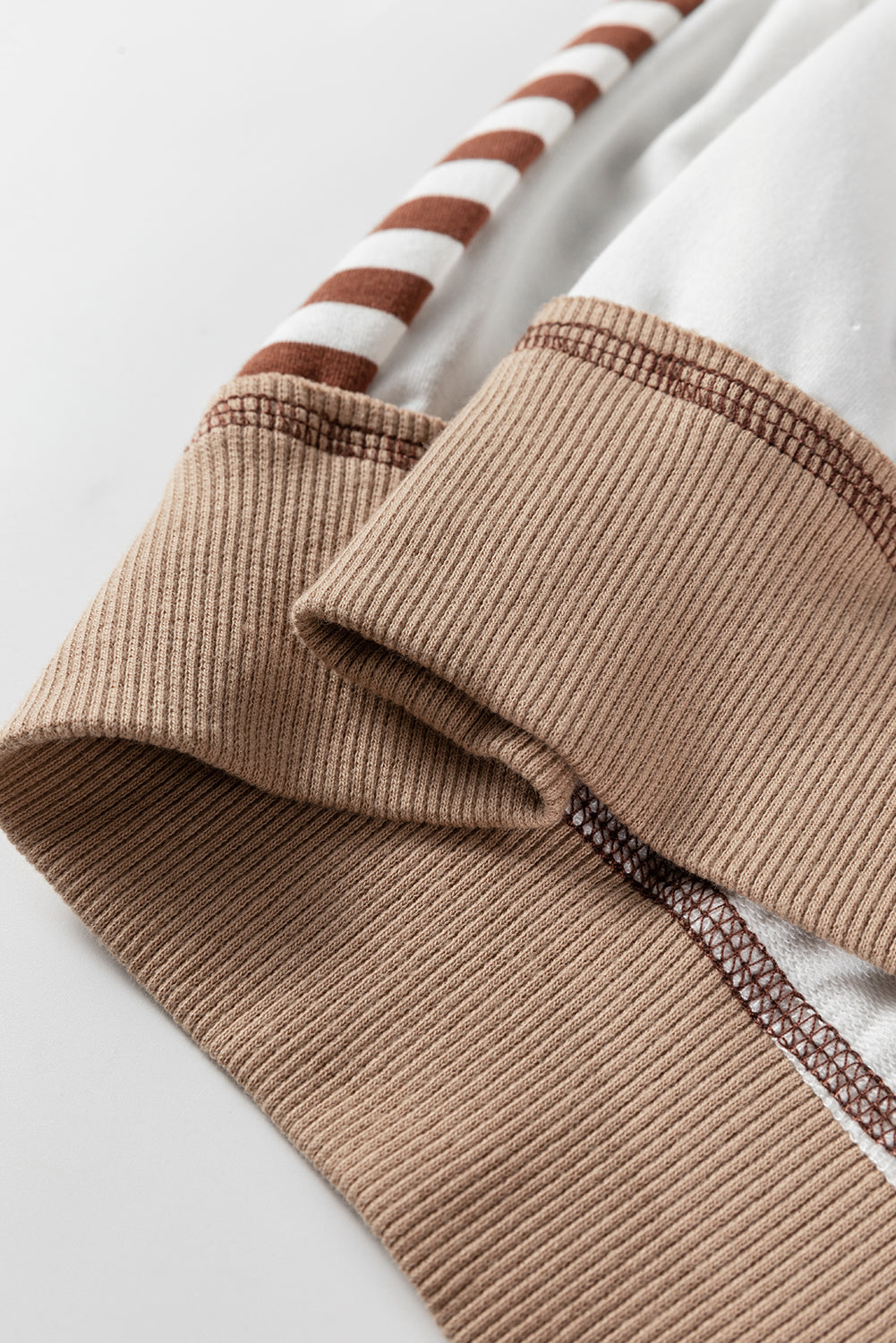 Zyla Contrast Stitching Oversized Striped Colorblock Sweatshirt - Image 11