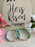 Saved Beaded Bracelet - Mint or Blue White Jade Faith Jewelry