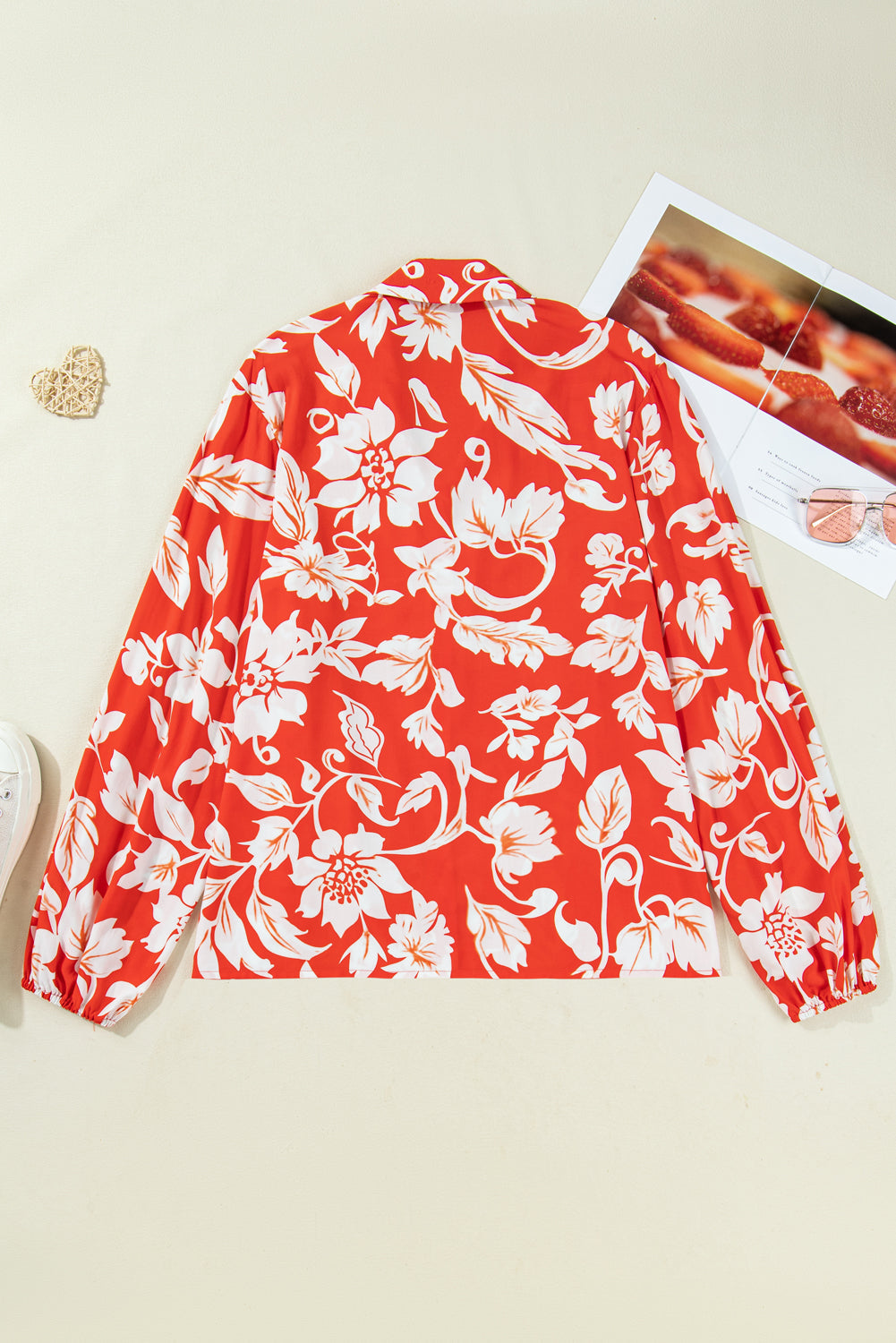 Plus Size Floral Button-Up Shirt