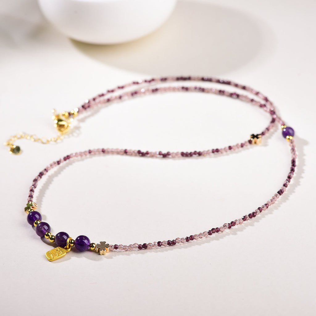 Niche High-end Jiuzi Li Fire Bead Clavicle Necklace
