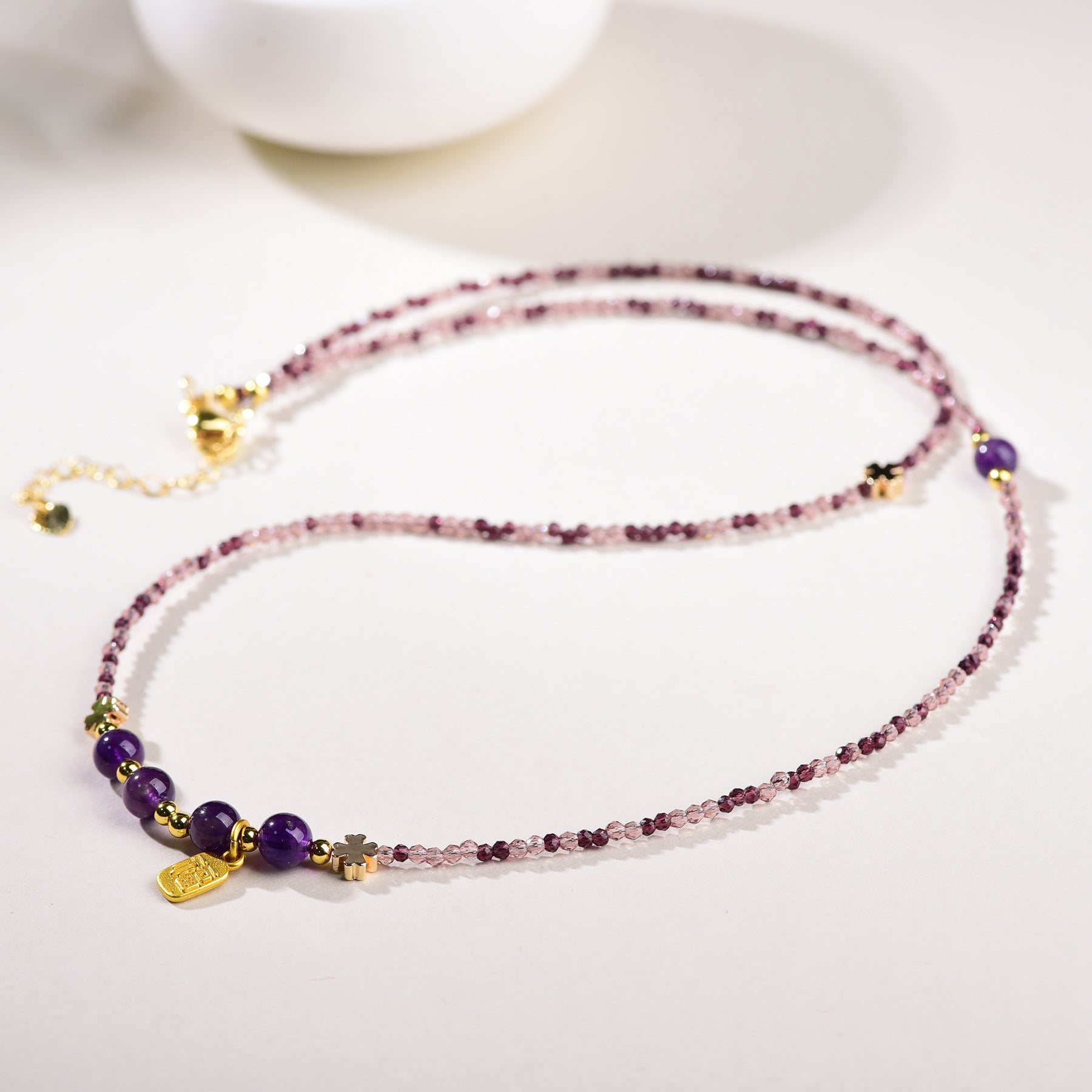 Niche High-end Jiuzi Li Fire Bead Clavicle Necklace