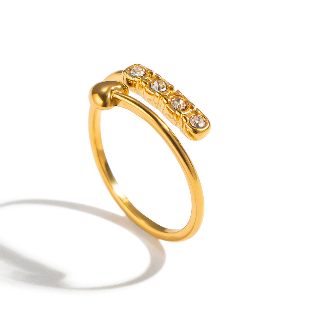 Fashionable Heart-shaped Ring With Diamonds