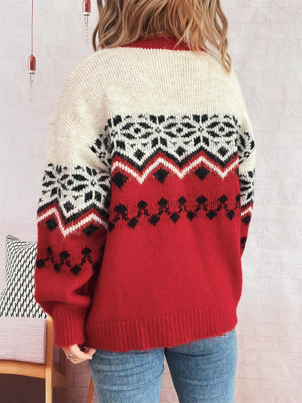 Christmas Button Up Drop Shoulder Cardigan