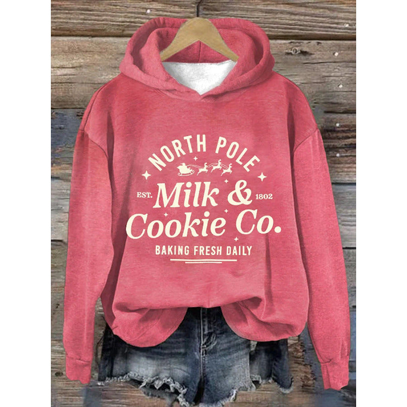 Women Printed Hooded Long Sleeve Graphic Pullover Sweatshirt - Image 9