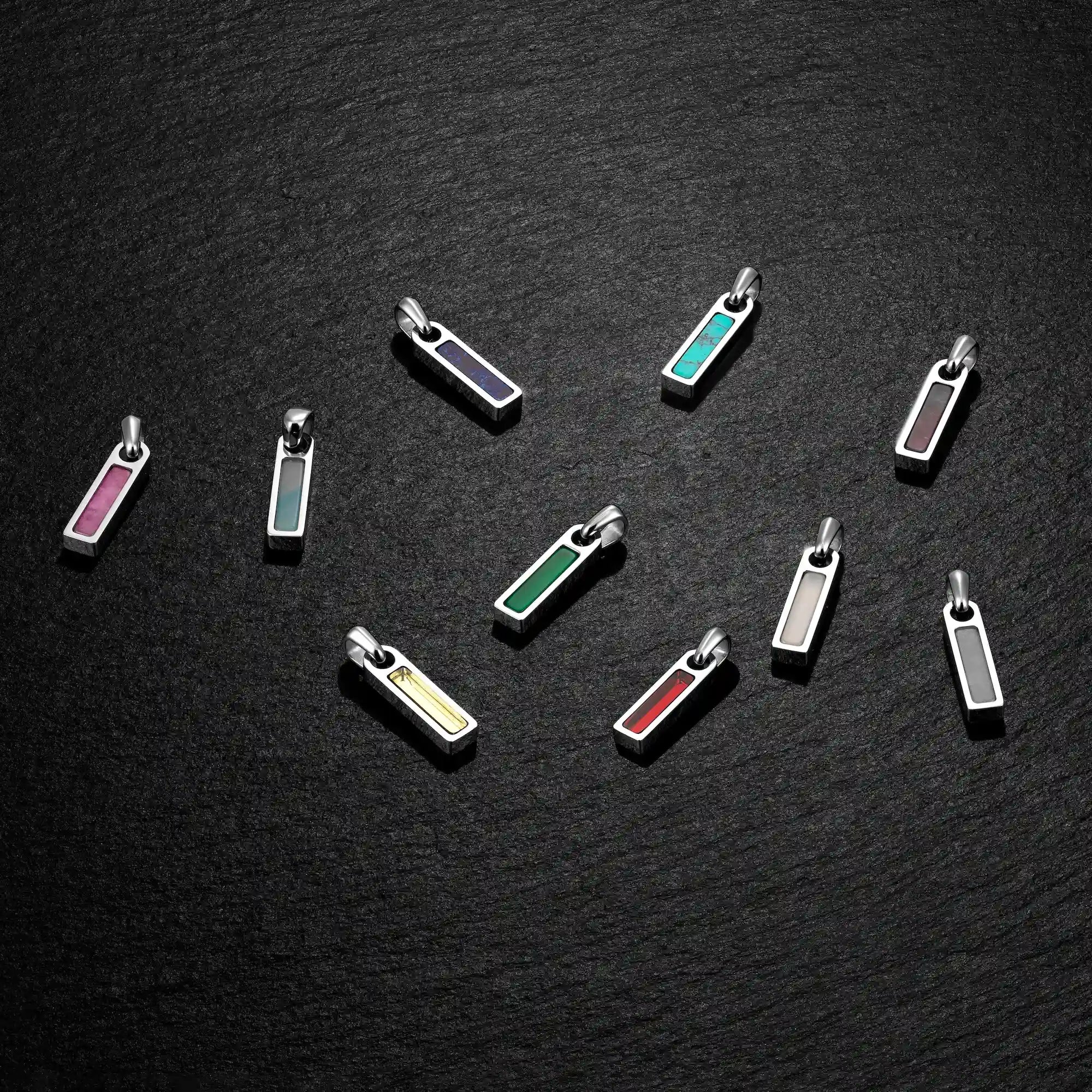 Birthstone Tag Pendant - Silver