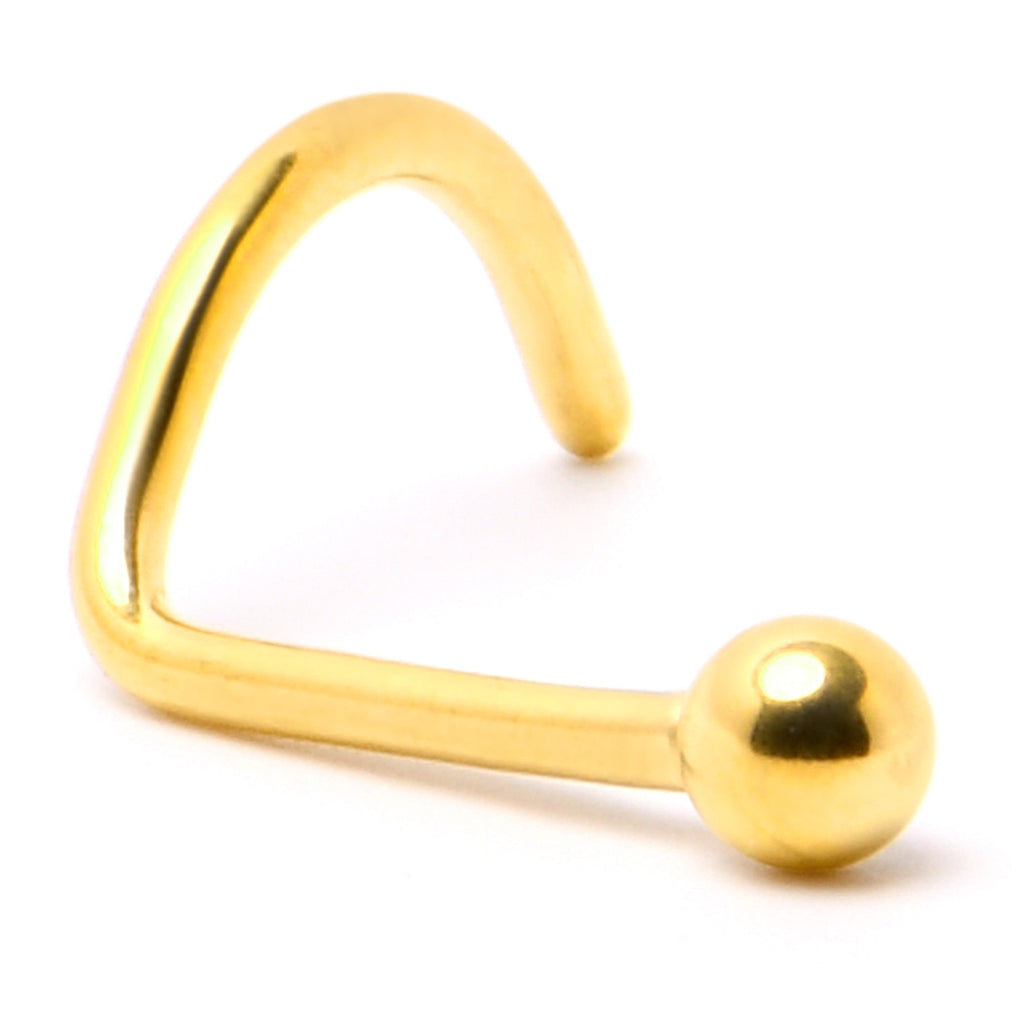 20G 1/4 Gold Hue ASTM F-136 Implant Grade Titanium Ball End Left Side Nose Screw