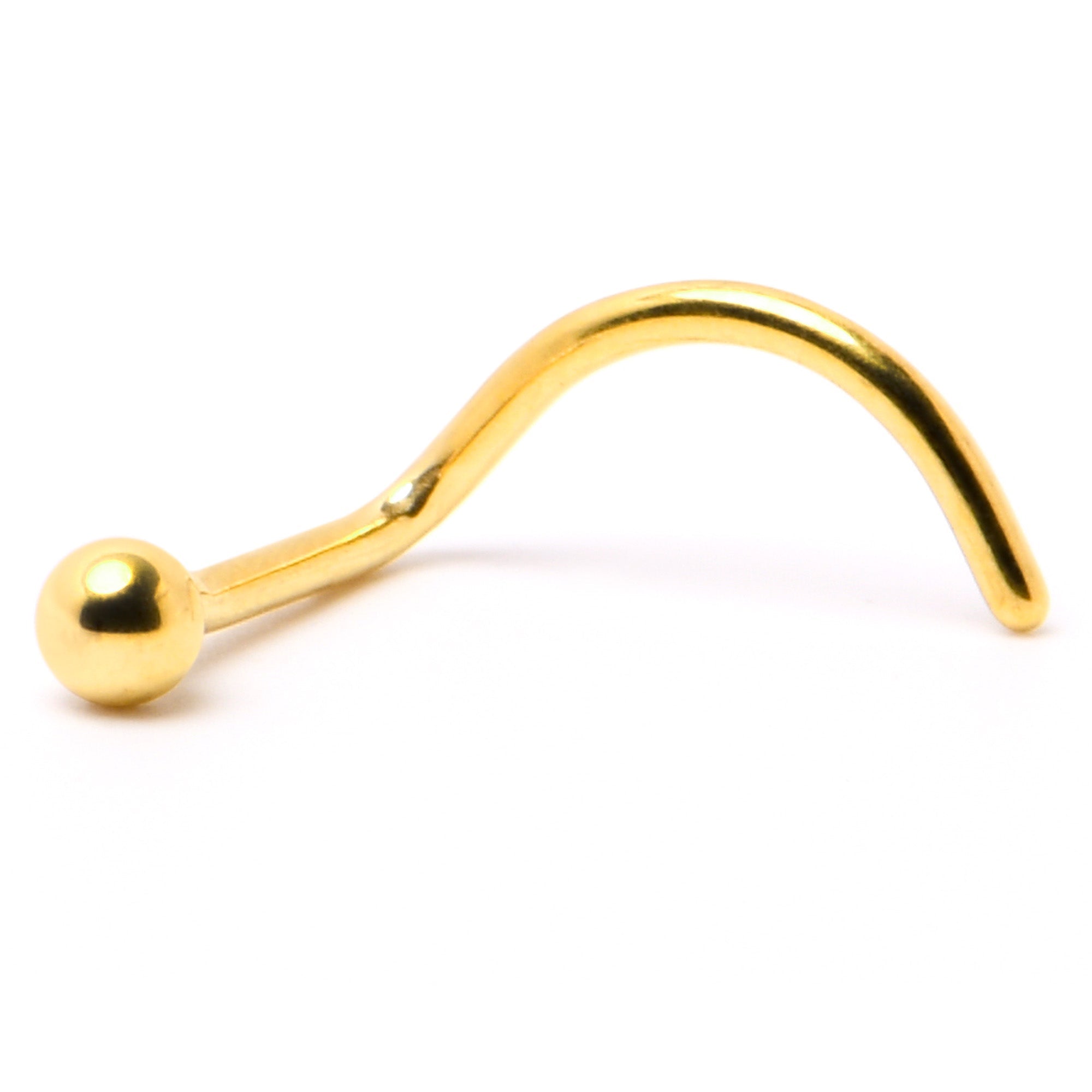 20G 1/4 Gold Hue ASTM F-136 Implant Grade Titanium Ball End Left Side Nose Screw