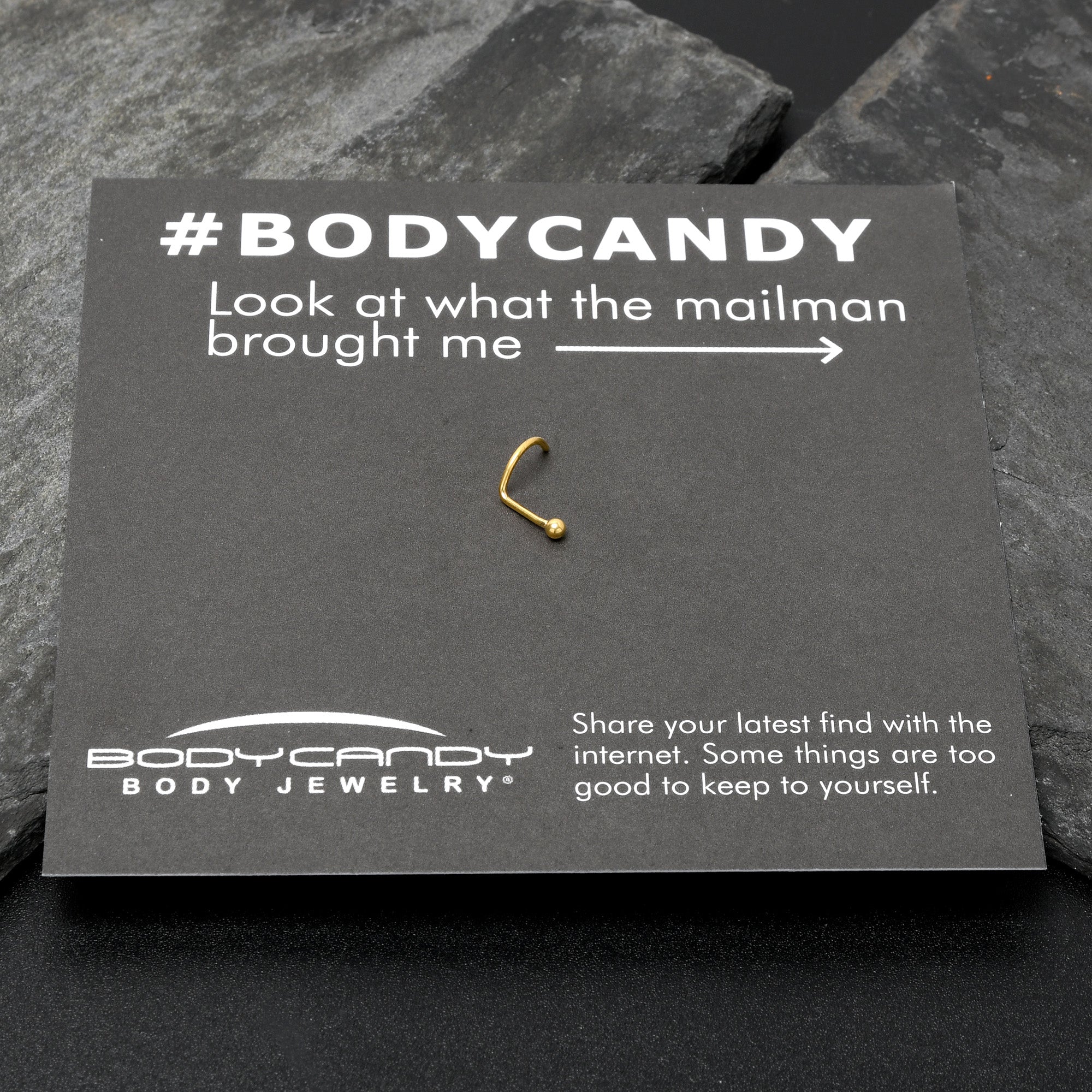 20G 1/4 Gold Hue ASTM F-136 Implant Grade Titanium Ball End Left Side Nose Screw