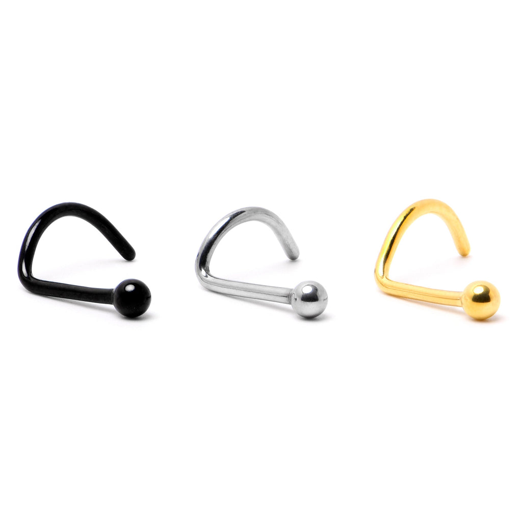 20G 1/4 Gold Hue ASTM F-136 Implant Grade Titanium Ball End Left Side Nose Screw