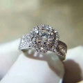 Starry Sky Micro-Inlaid Zircon For Women Fashionable Flower-Shape Ring