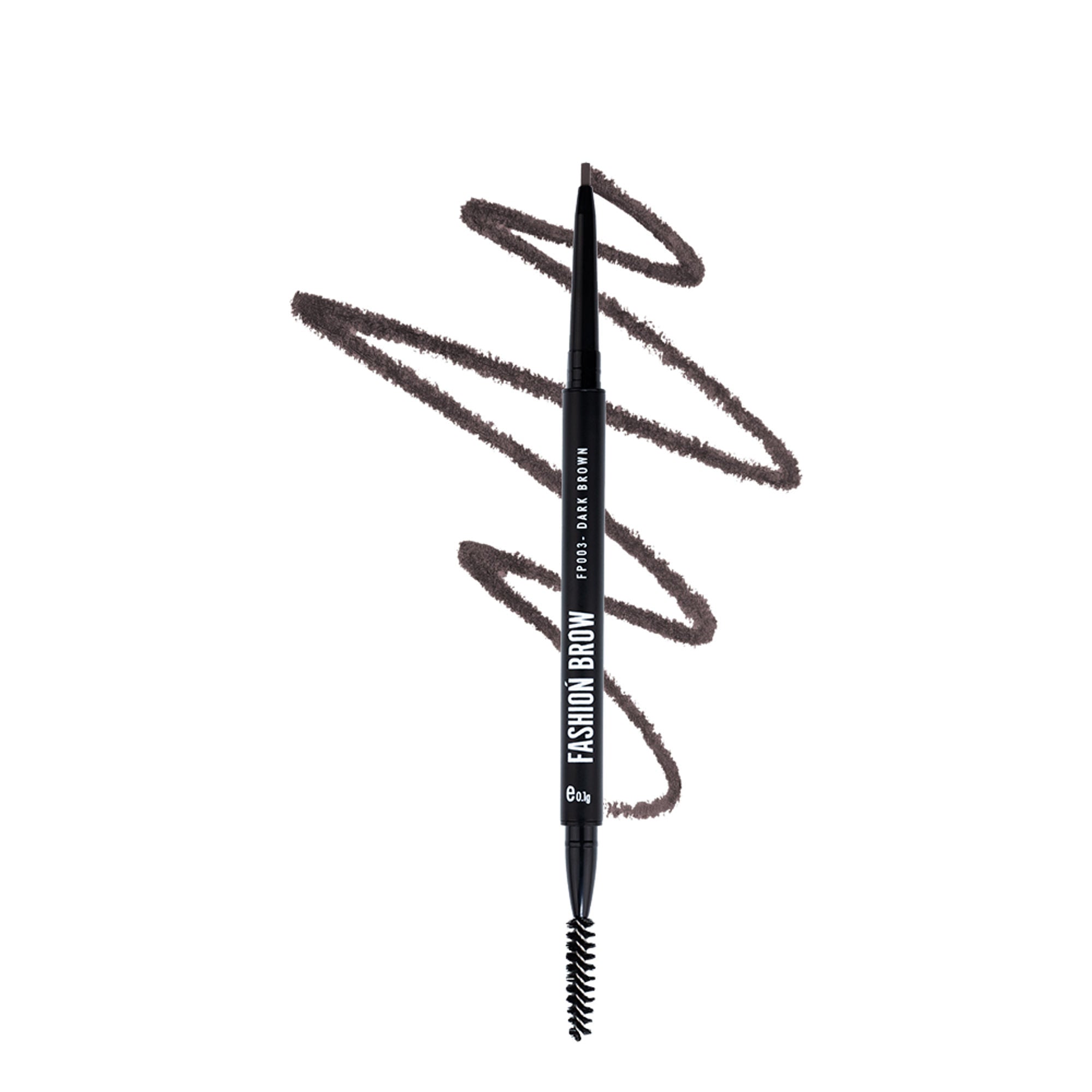 Character Fashion Brow Pencil in Dark Brown FP003 with retractable tip and spoolie