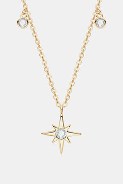 Moissanite North Star Pendant 925 Sterling Silver Necklace