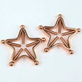 Rose Gold Tone Star Bolt Style Clip on Non Pierced Nipple Ring Set