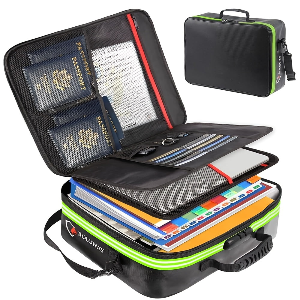 Fireproof Document Bag with Lock  Reflective Strip