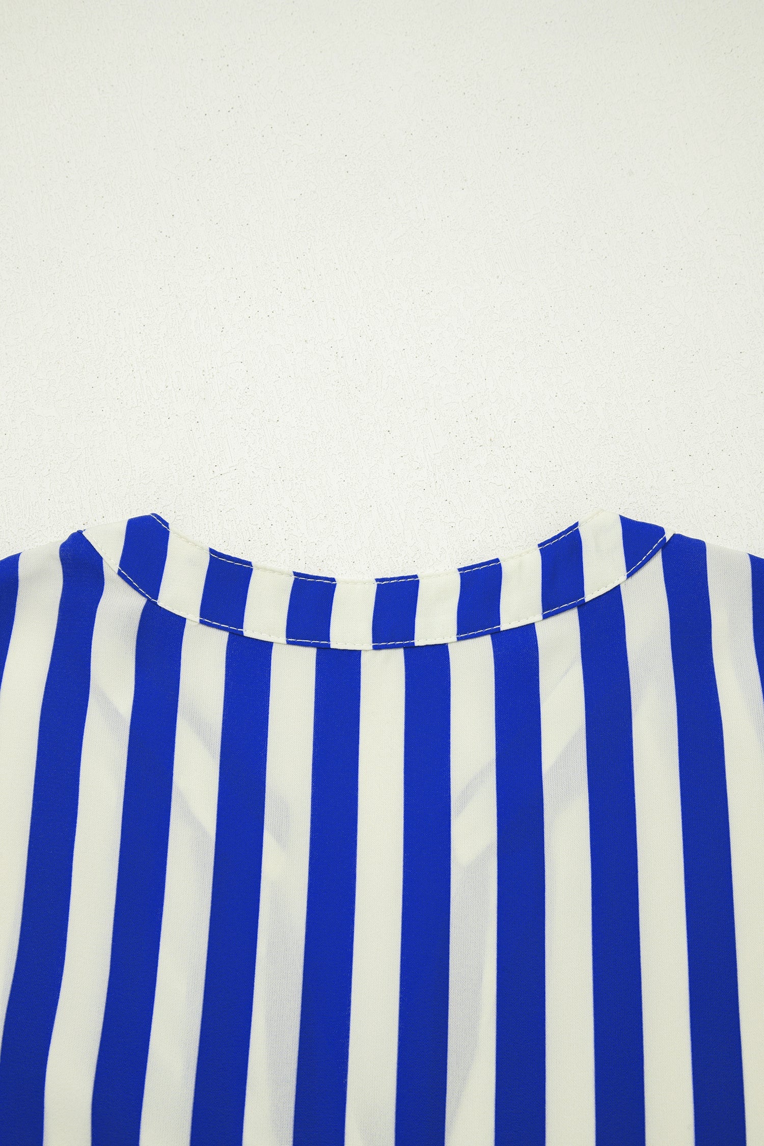 Stripe Balloon Sleeve Loose Button-Up Shirt