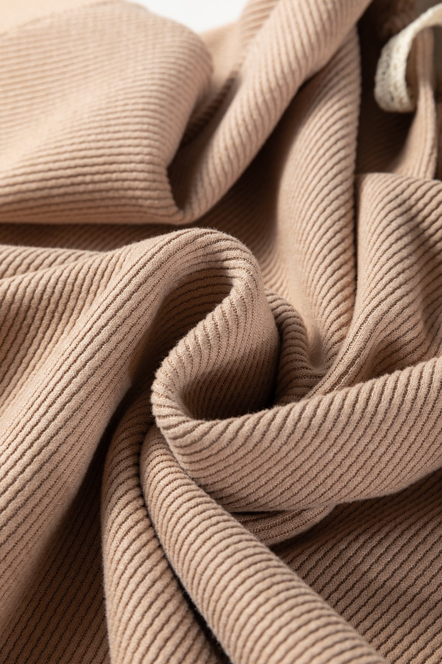 Dark Khaki Thermal Textured Leopard Drawstring Baggy Hoodie