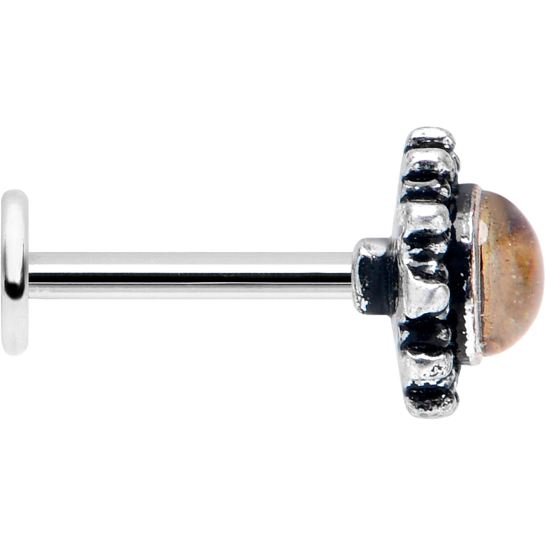 16G 5/16 Brown Faux Shell Circle of Glam Labret Monroe Tragus