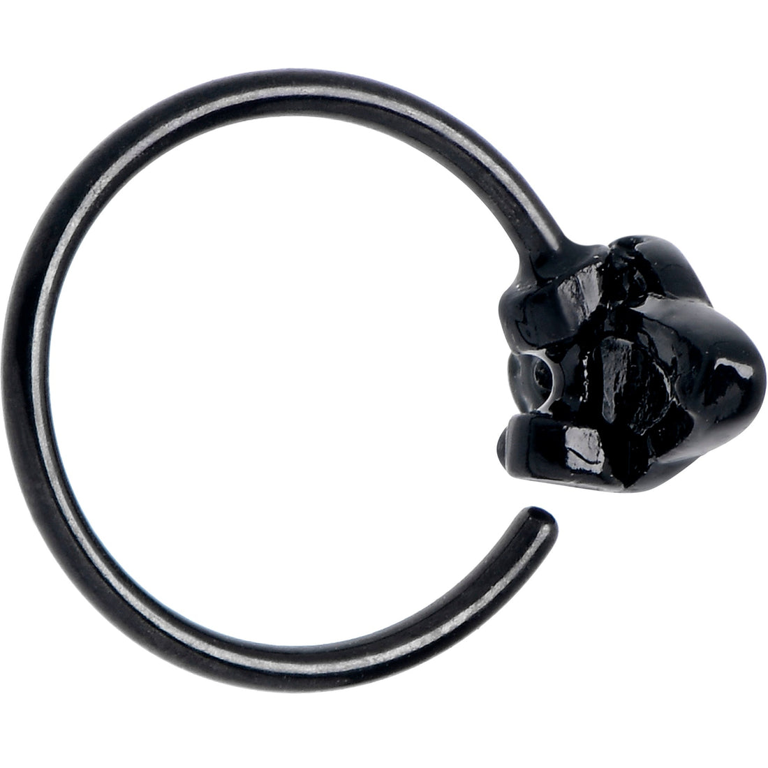 20G 5/16 Aurora Gem Black Saturn Space Moon Nose Hoop