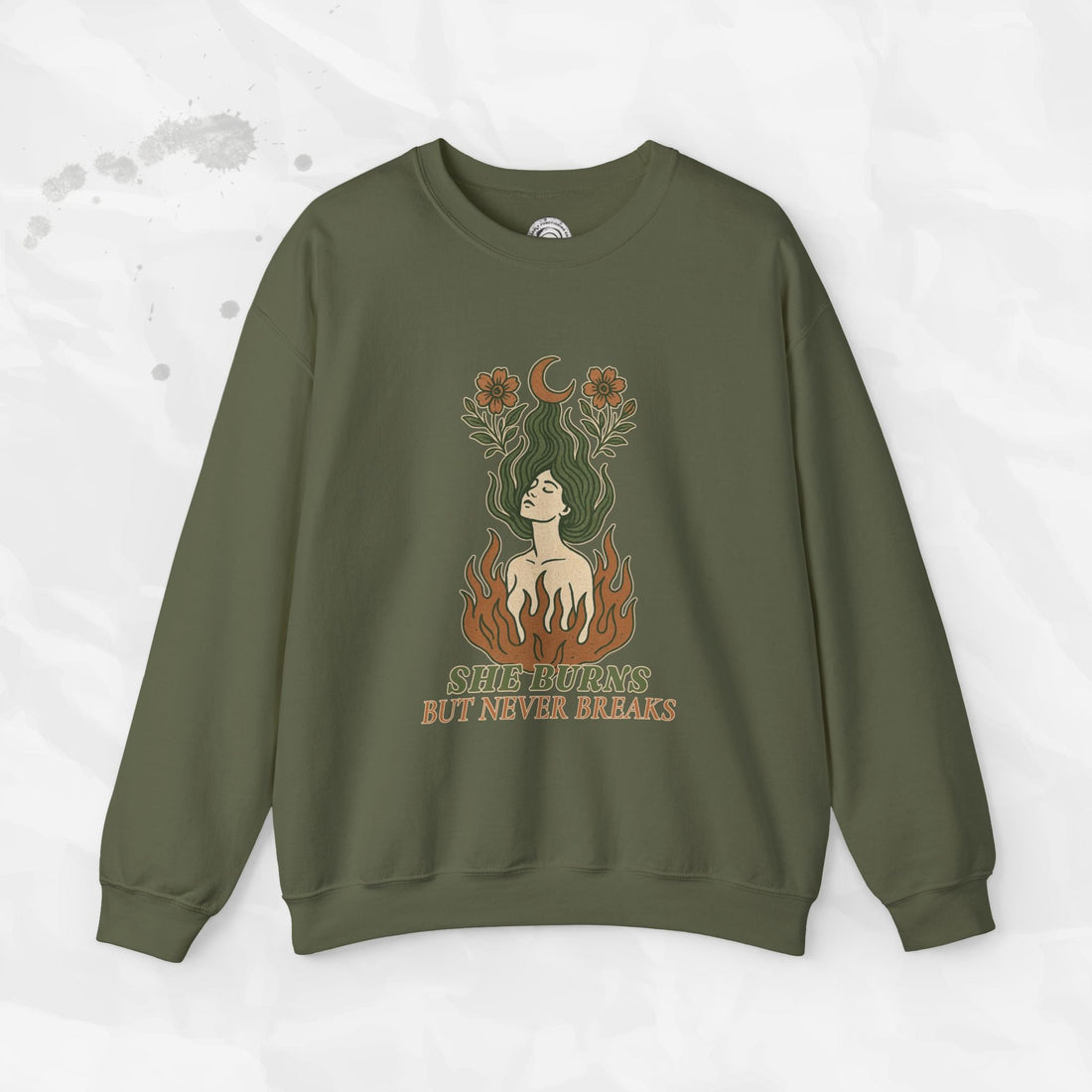 She Burns But Never Breaks – Crewneck Sweatshirt