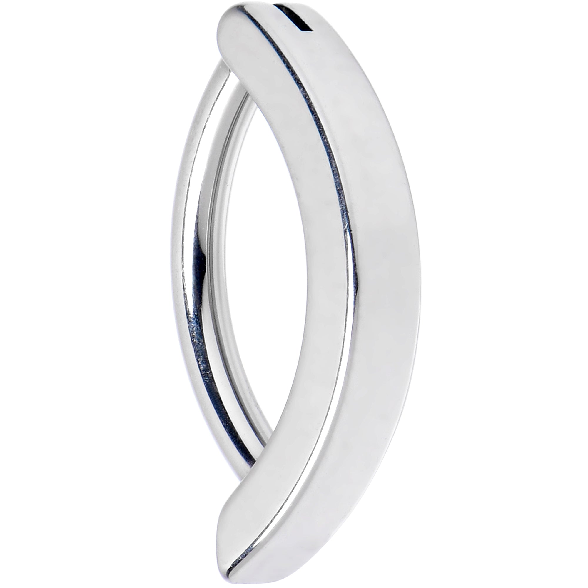 14G 3/8 316L Surgical Steel Smooth Style Hinged Hoop Belly Ring