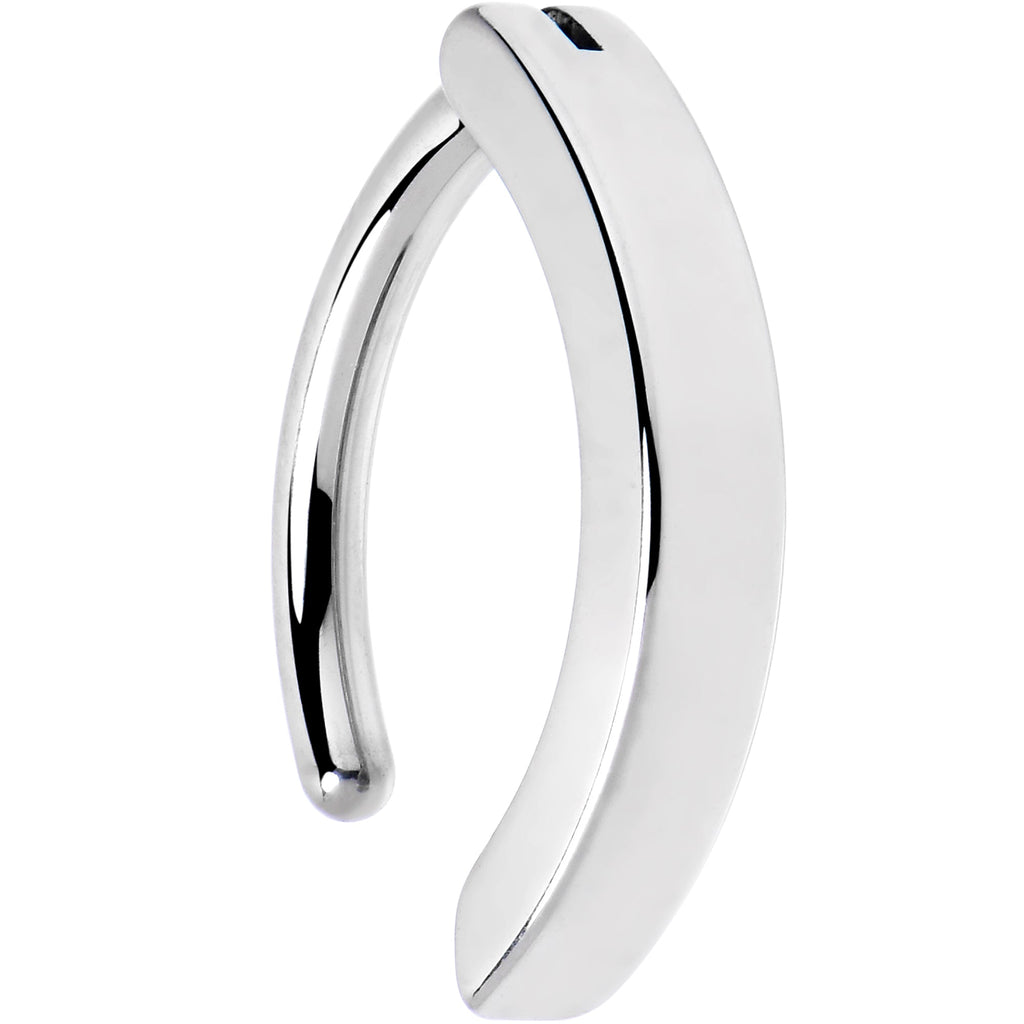 14G 3/8 316L Surgical Steel Smooth Style Hinged Hoop Belly Ring