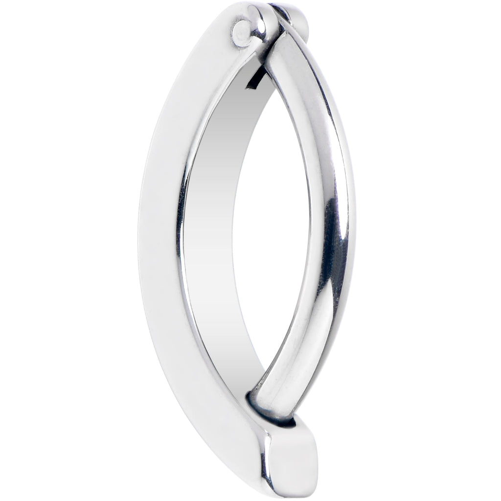 14G 3/8 316L Surgical Steel Smooth Style Hinged Hoop Belly Ring