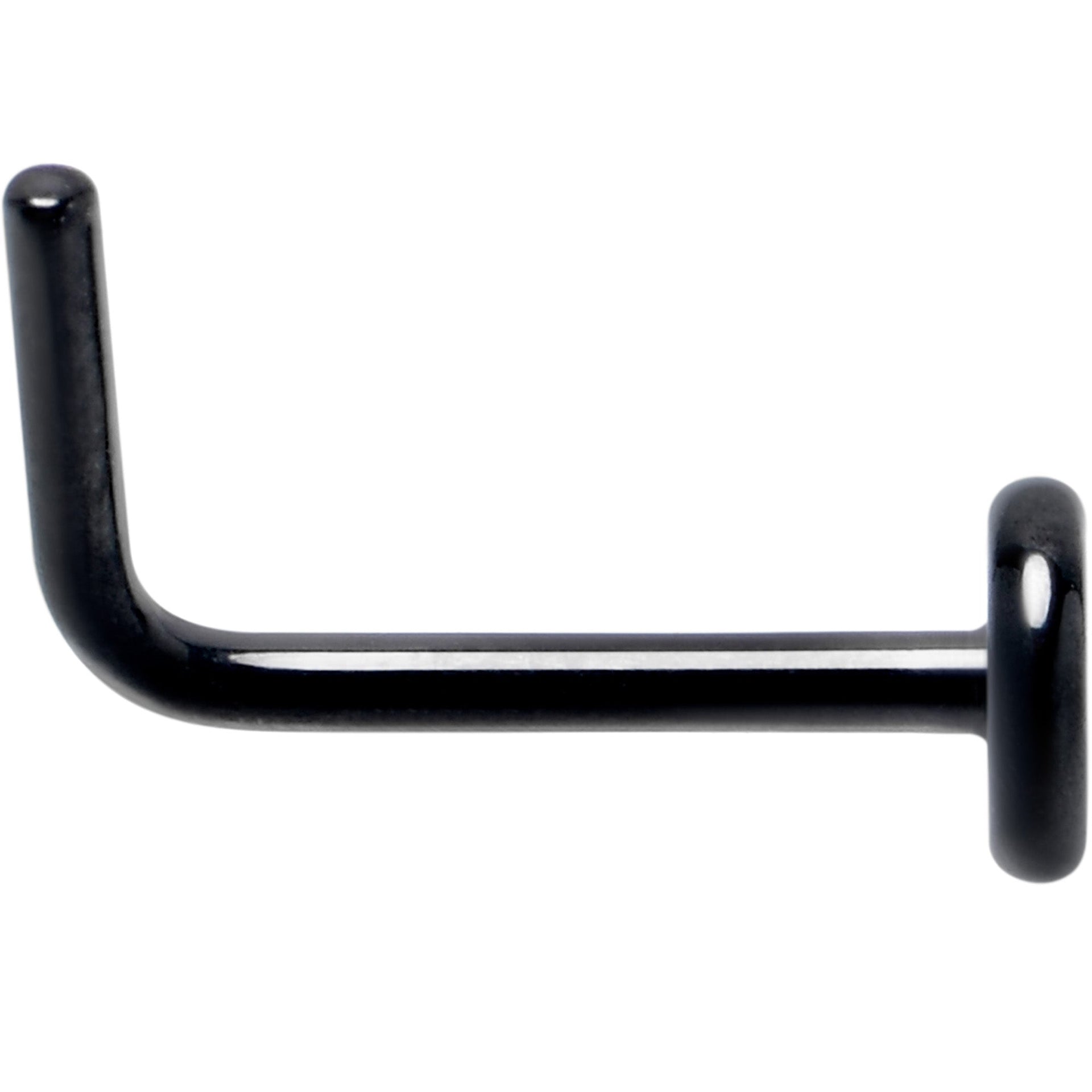 20G 1/4 Black ASTM F-136 Implant Grade Titanium 3mm Disc End L Shape Nose Ring