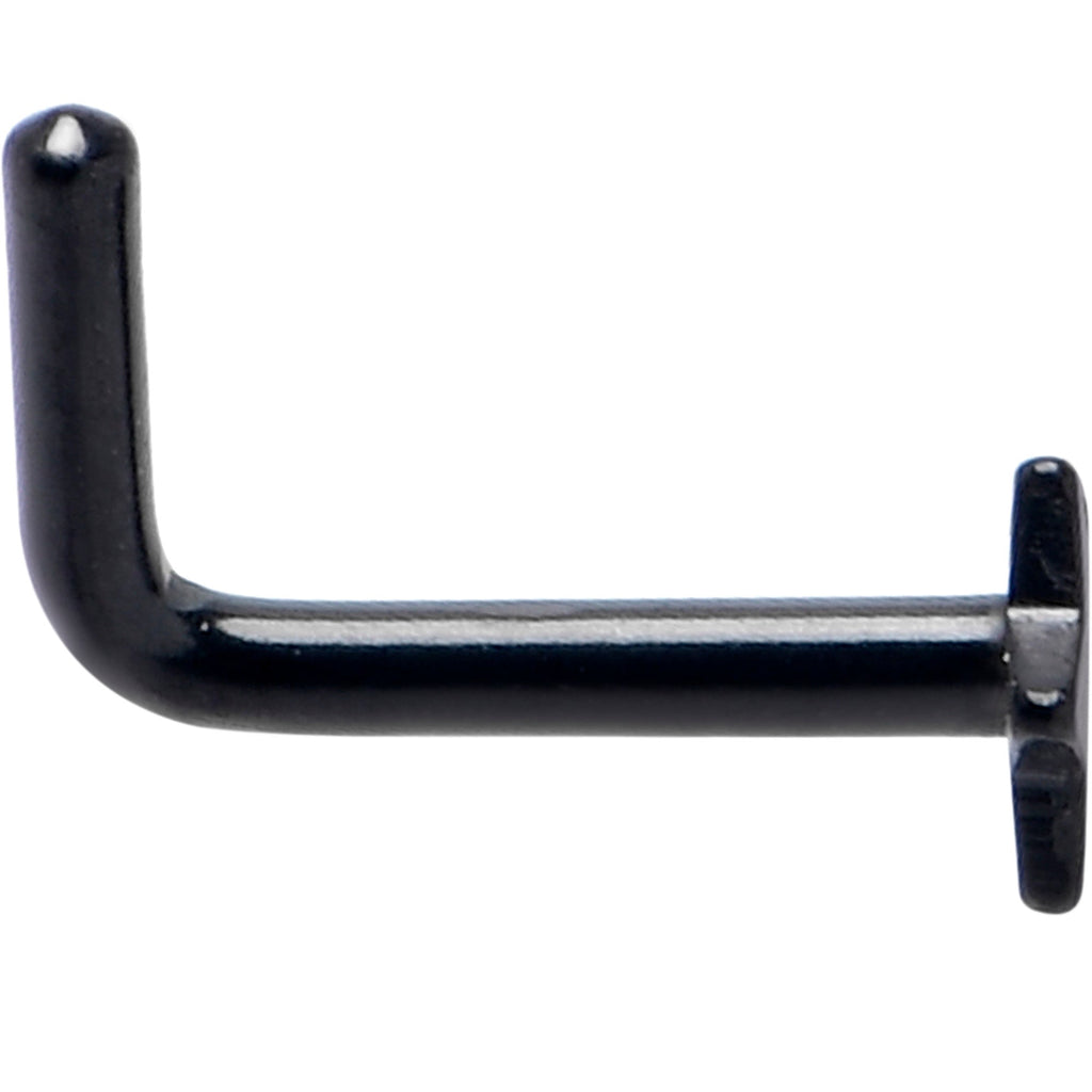 18G 1/4 Black ASTM F-136 Implant Grade Titanium Star End L Shape Nose Ring