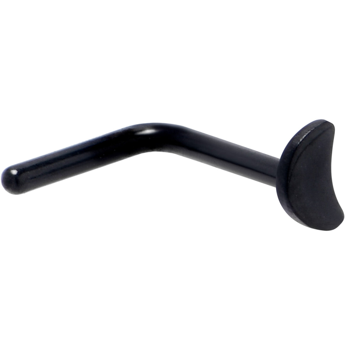 20G 1/4 Black ASTM F-136 Implant Grade Titanium Moon End L Shape Nose Ring