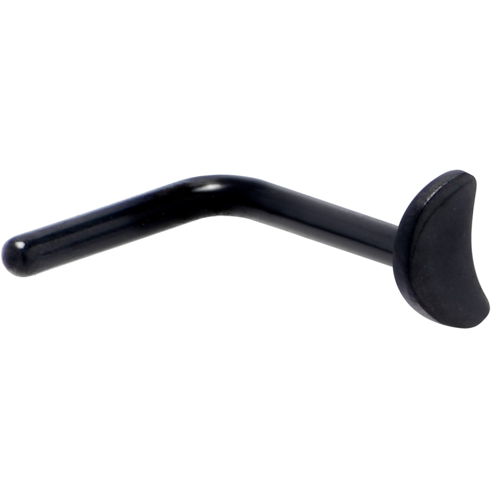 20G 1/4 Black ASTM F-136 Implant Grade Titanium Moon End L Shape Nose Ring