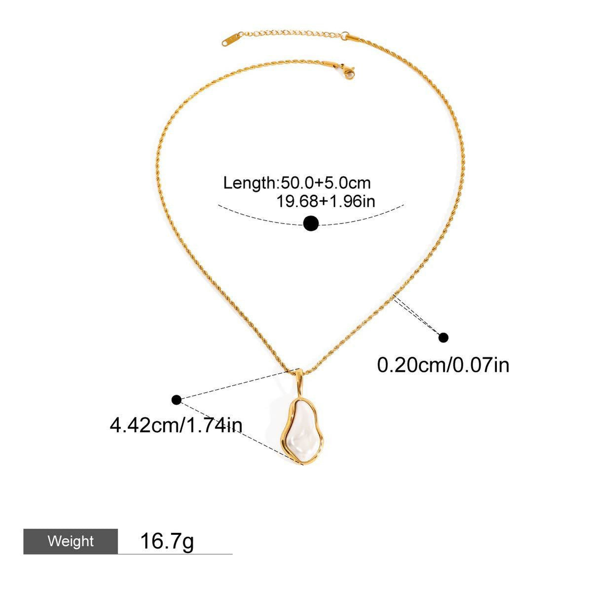 18K gold inlaid irregular pearl design light luxury fashion necklace earrings ring set