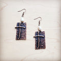 Copper Cross Earrings with Freshwater Pearls