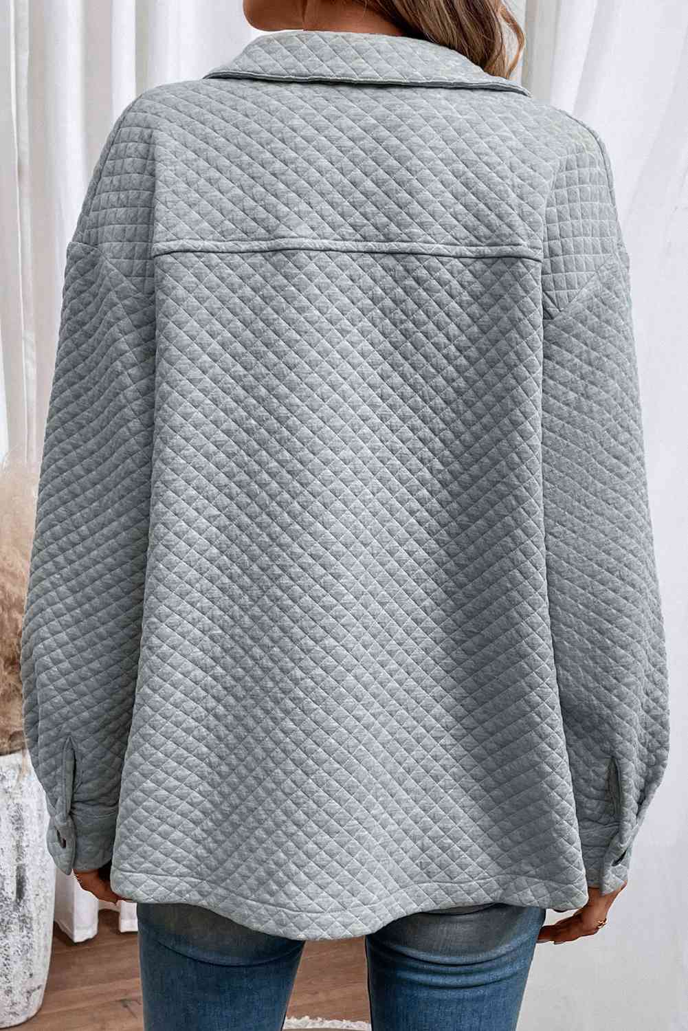 Classic Lightweight Button-Down Collared Jacket with Pockets