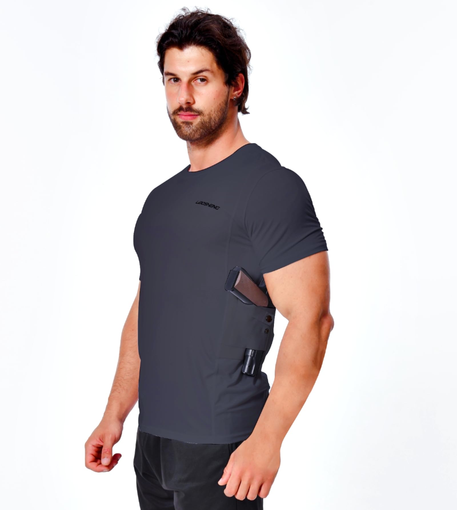 Conceal Carry Shirts for Men - Holster Tank Top - Everyday Concealed Carry Compression Shirt Black (M)