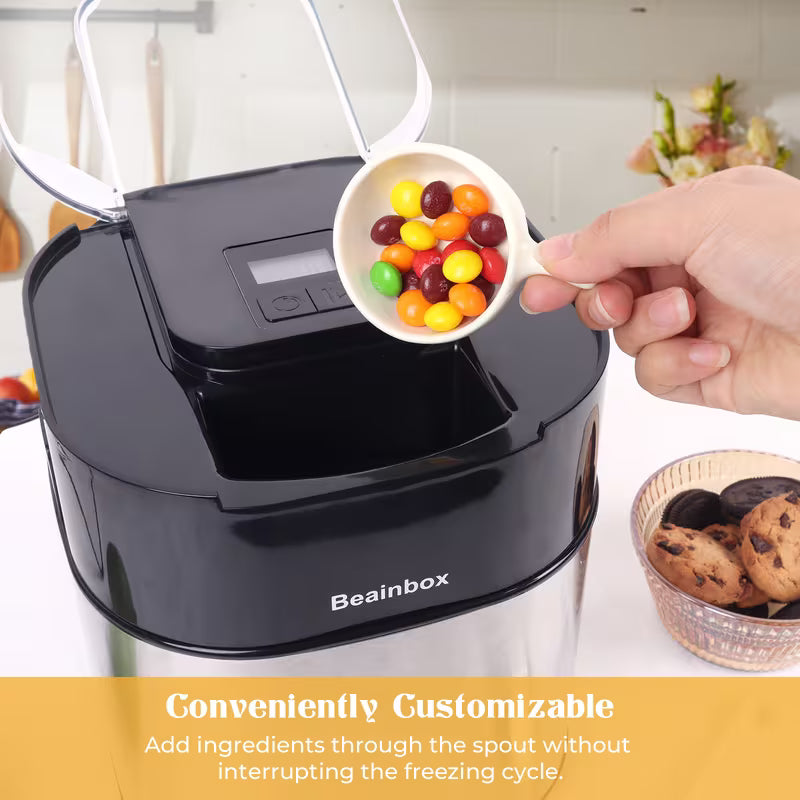 Automatic Ice Cream Machine with LED Display and Countdown Timer