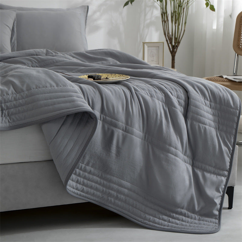 Modern Minimalist Cooling Summer Quilt - Lightweight Seersucker Throw
