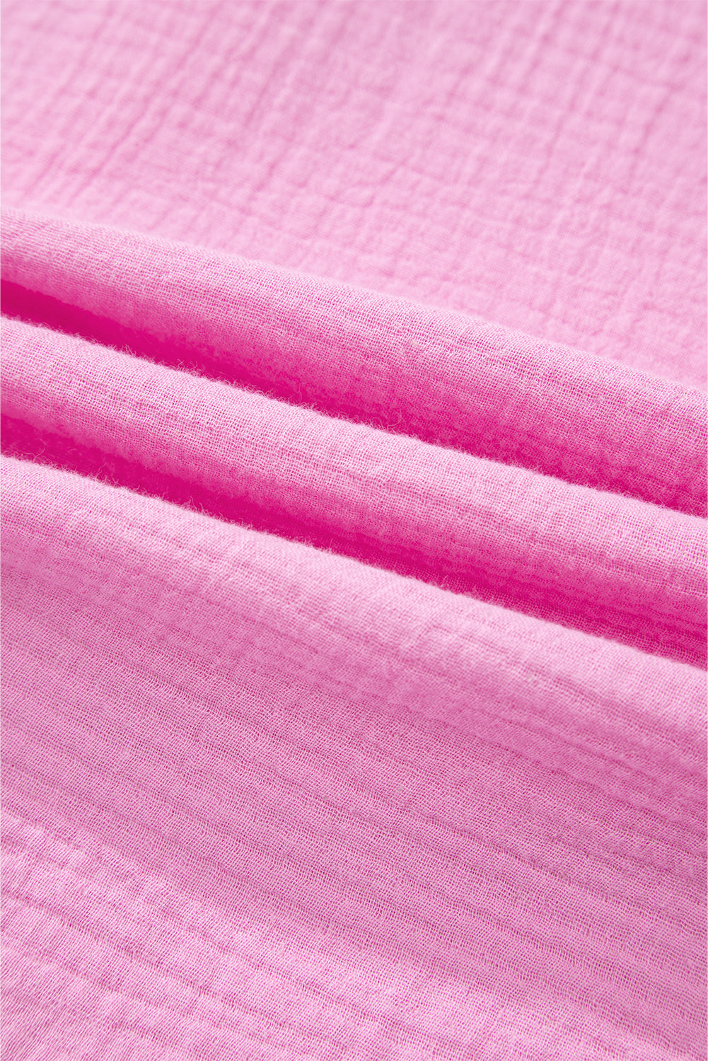 Bonbon Mineral Wash Textured Ruffle Trim Short Sleeve Shirt