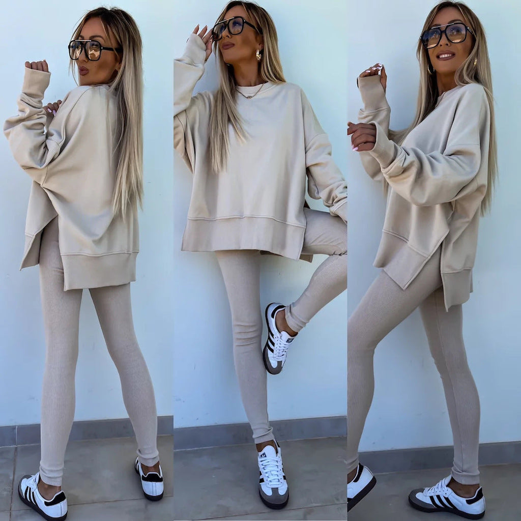 Women's Oversized Fleece Sweatshirt & Leggings Set