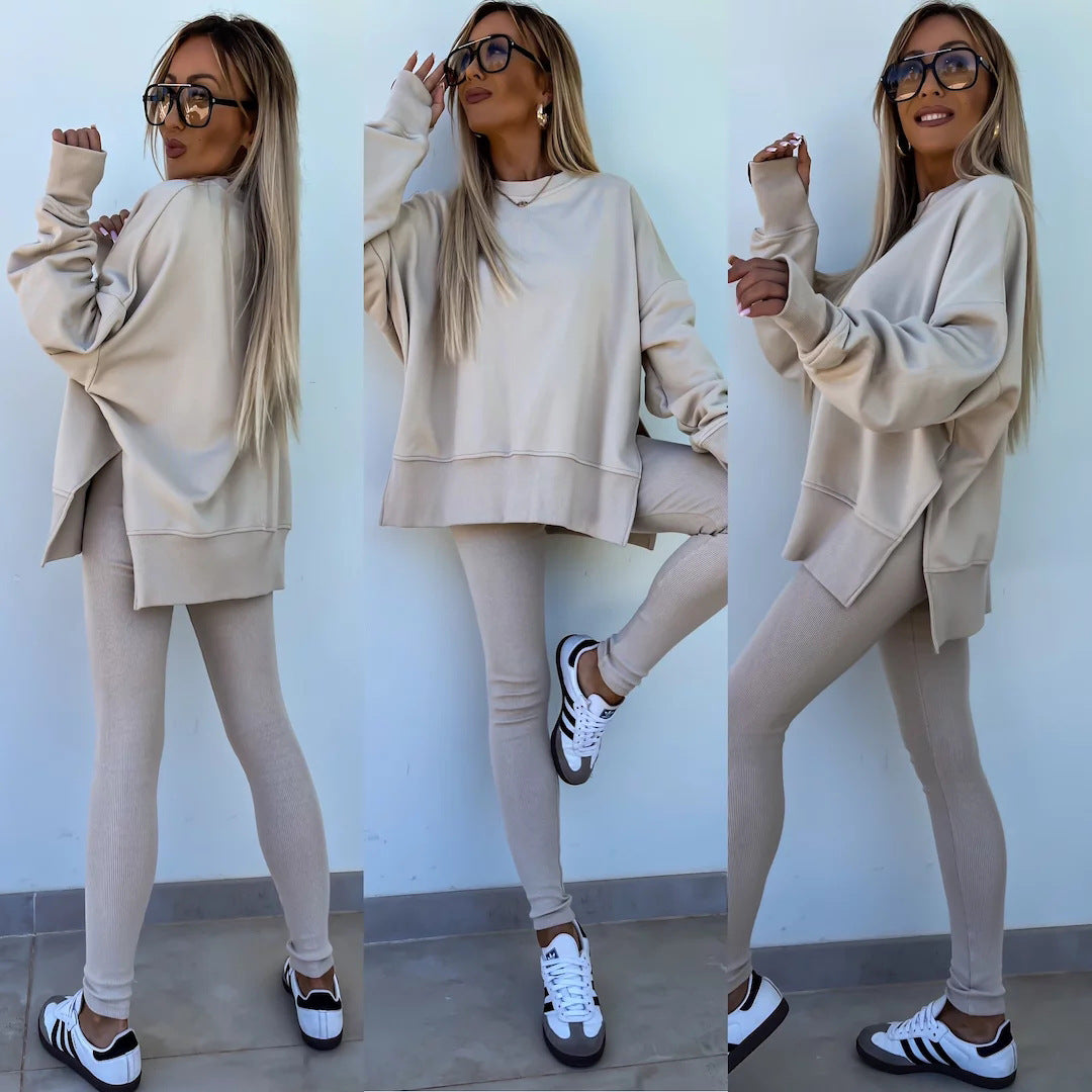 Women's Oversized Fleece Sweatshirt & Leggings Set