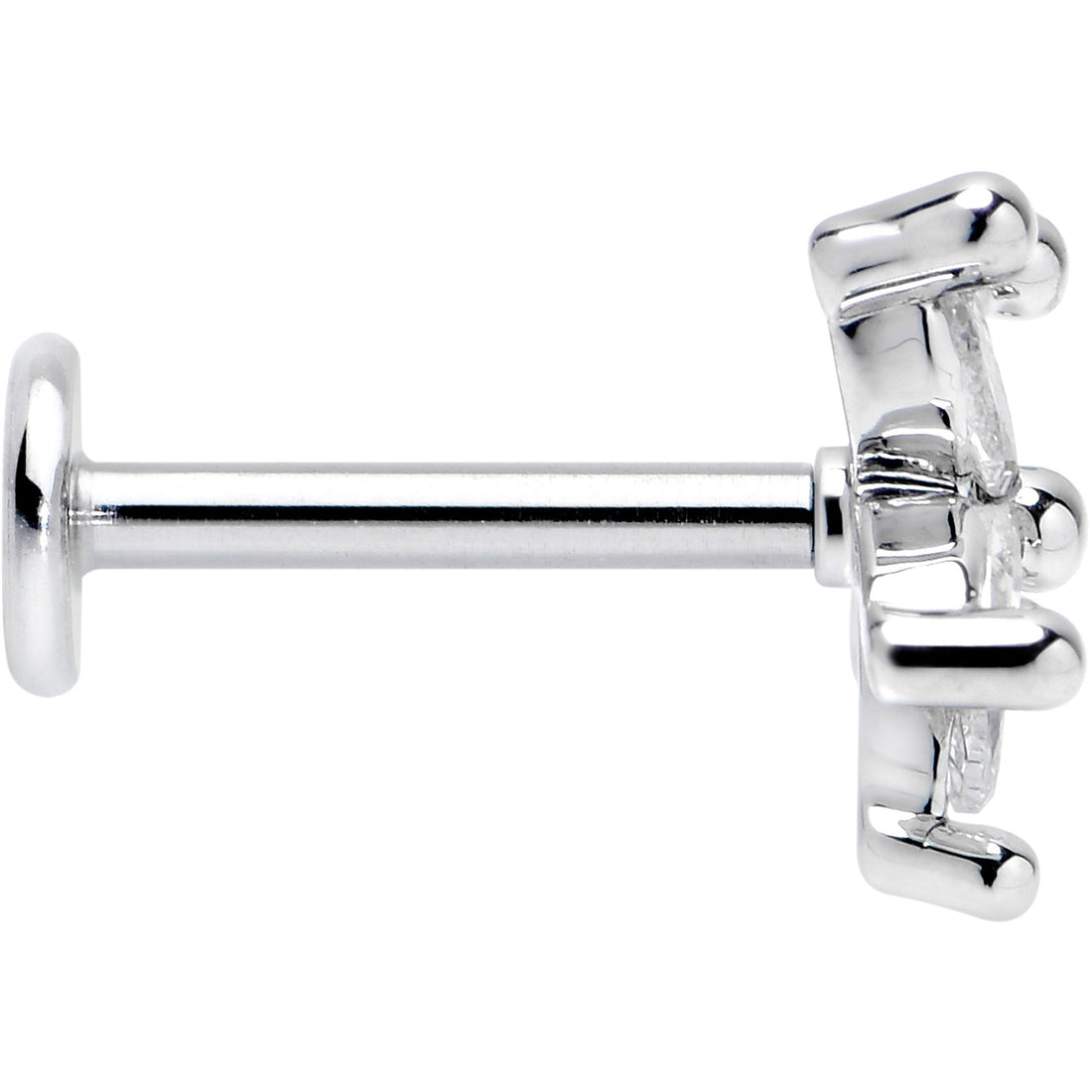 16G 5/16 Clear CZ Gem Flower Fantastic Internally Threaded Labret