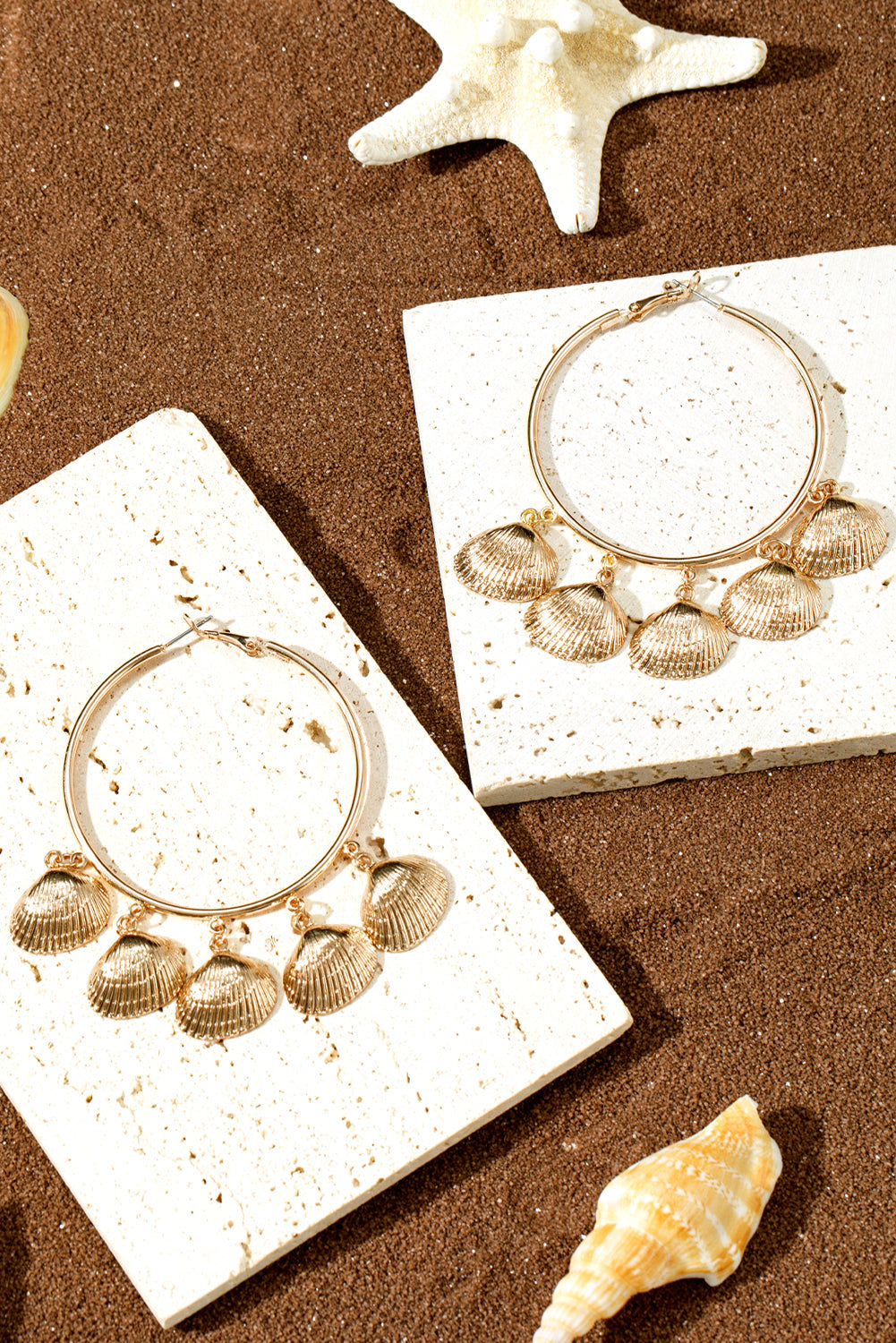 Lyra Vacation Shell Hoop Earrings