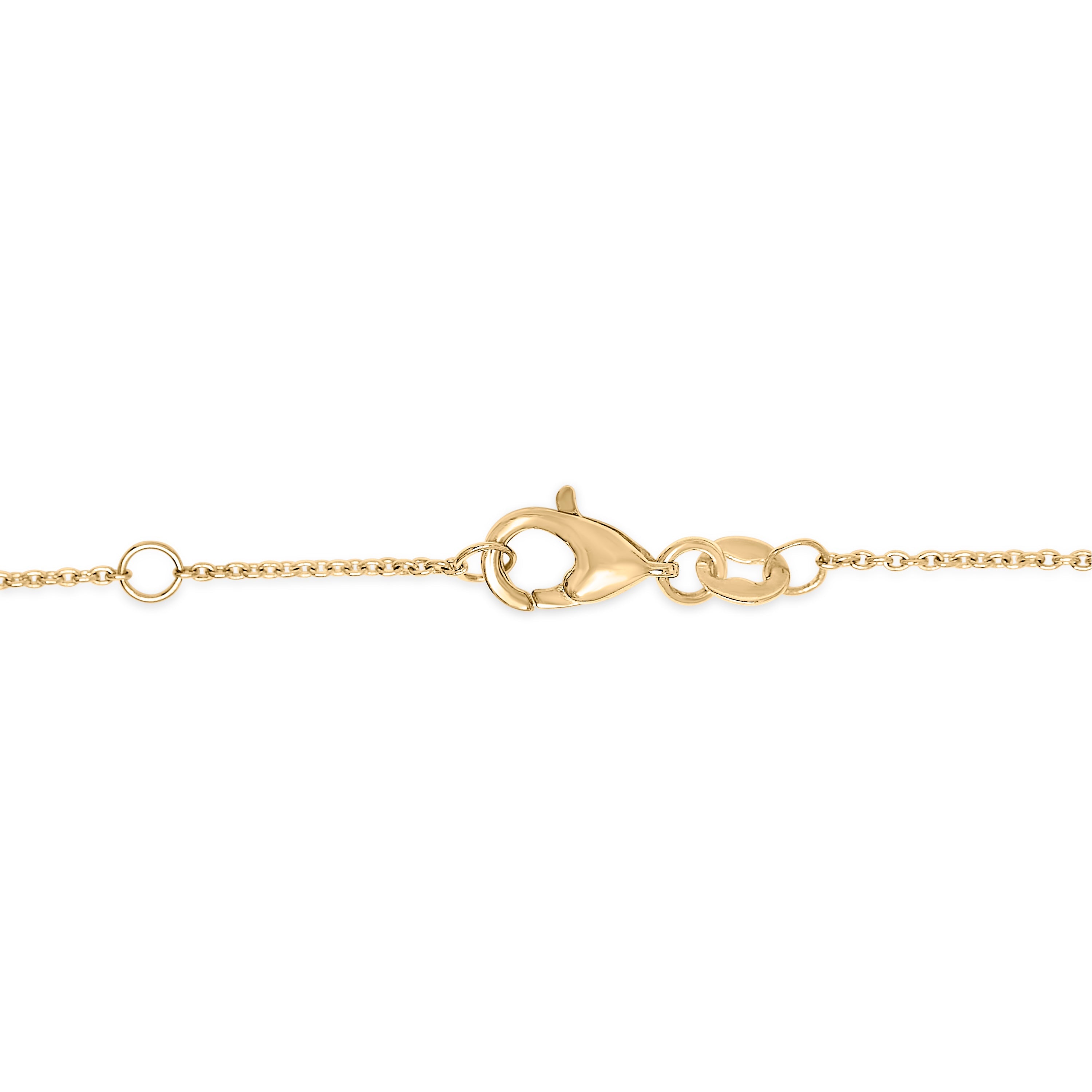 14K Yellow Gold Alternating Green Emerald and Diamond Bezel Station Chain Bracelet - Size 7.5 inch