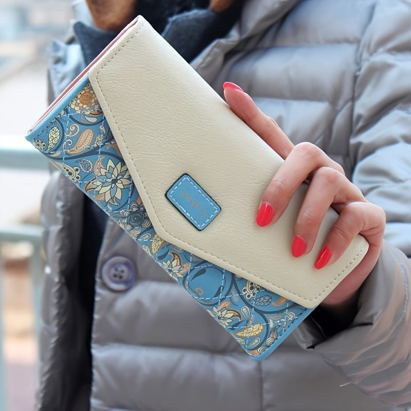 Chic Floral Wallet Card Holder Phone Pocket