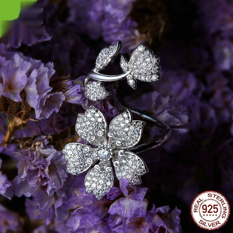Cherry Blossom Open Adjustable Ring