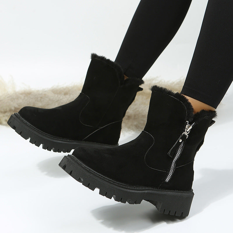 Women’s Plush Lined Waterproof Winter Boots with Lug Sole