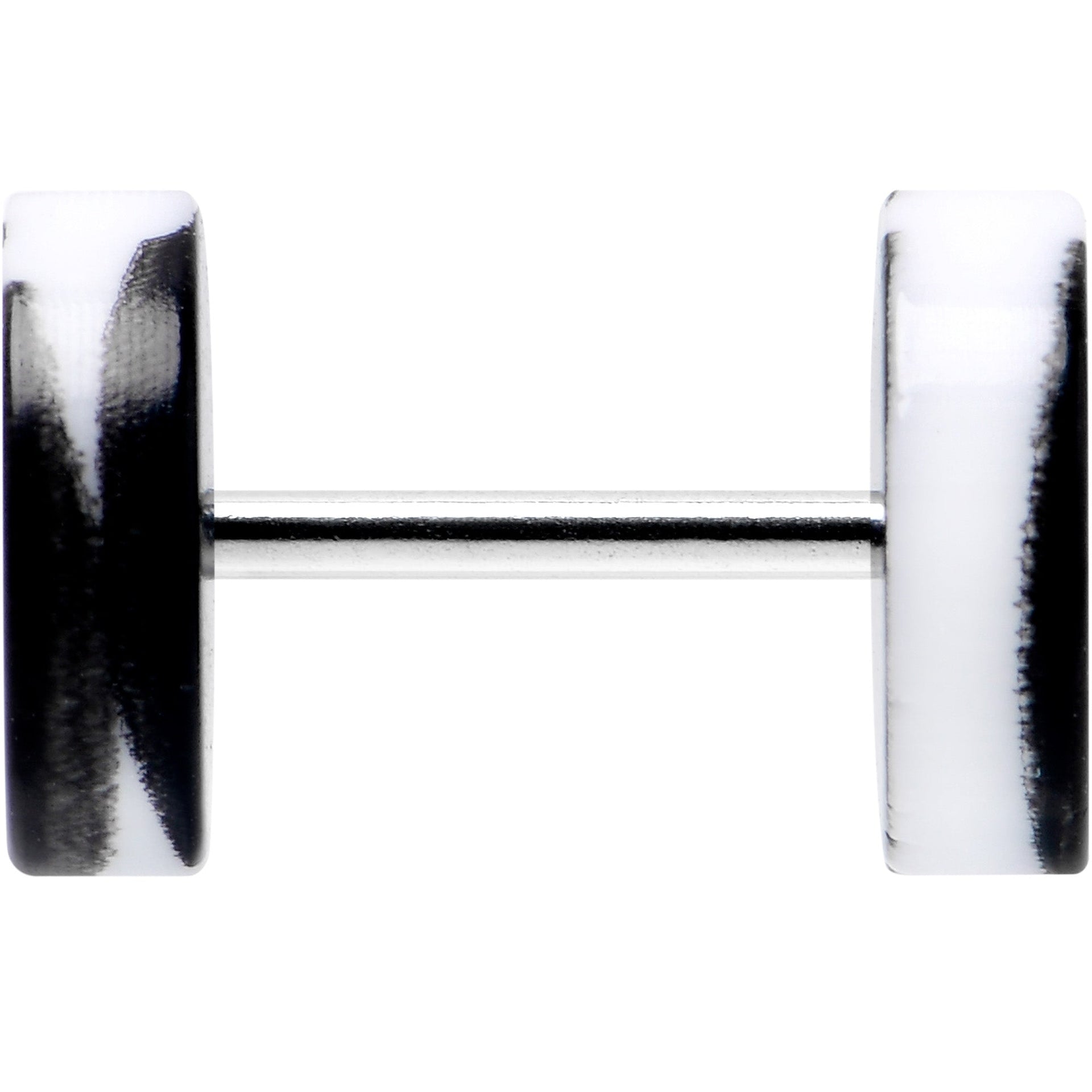 16G Black White Reverse Drip Acrylic Cheater Plug Set