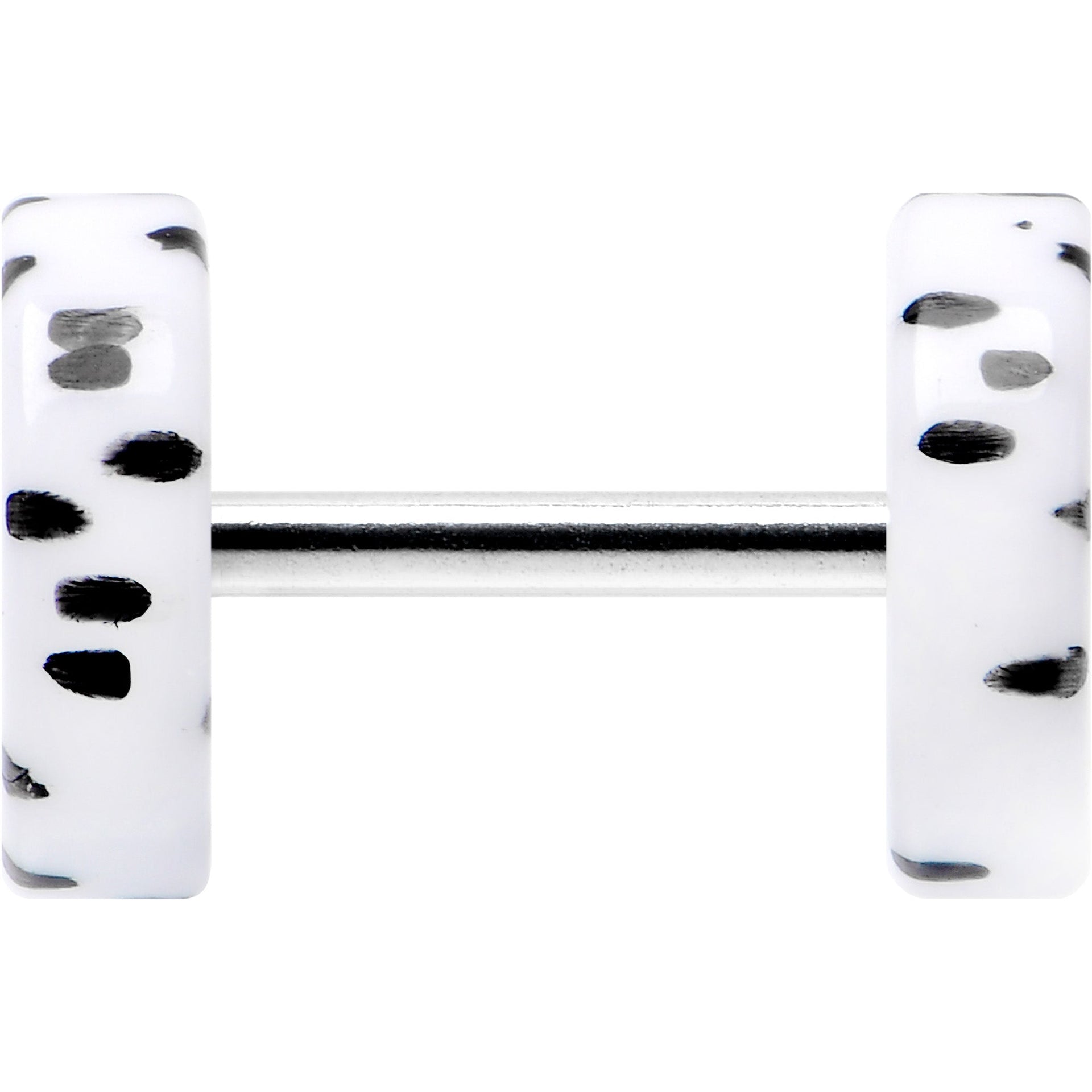 16G White Acrylic Polka Dots Black Cheater Plug Set