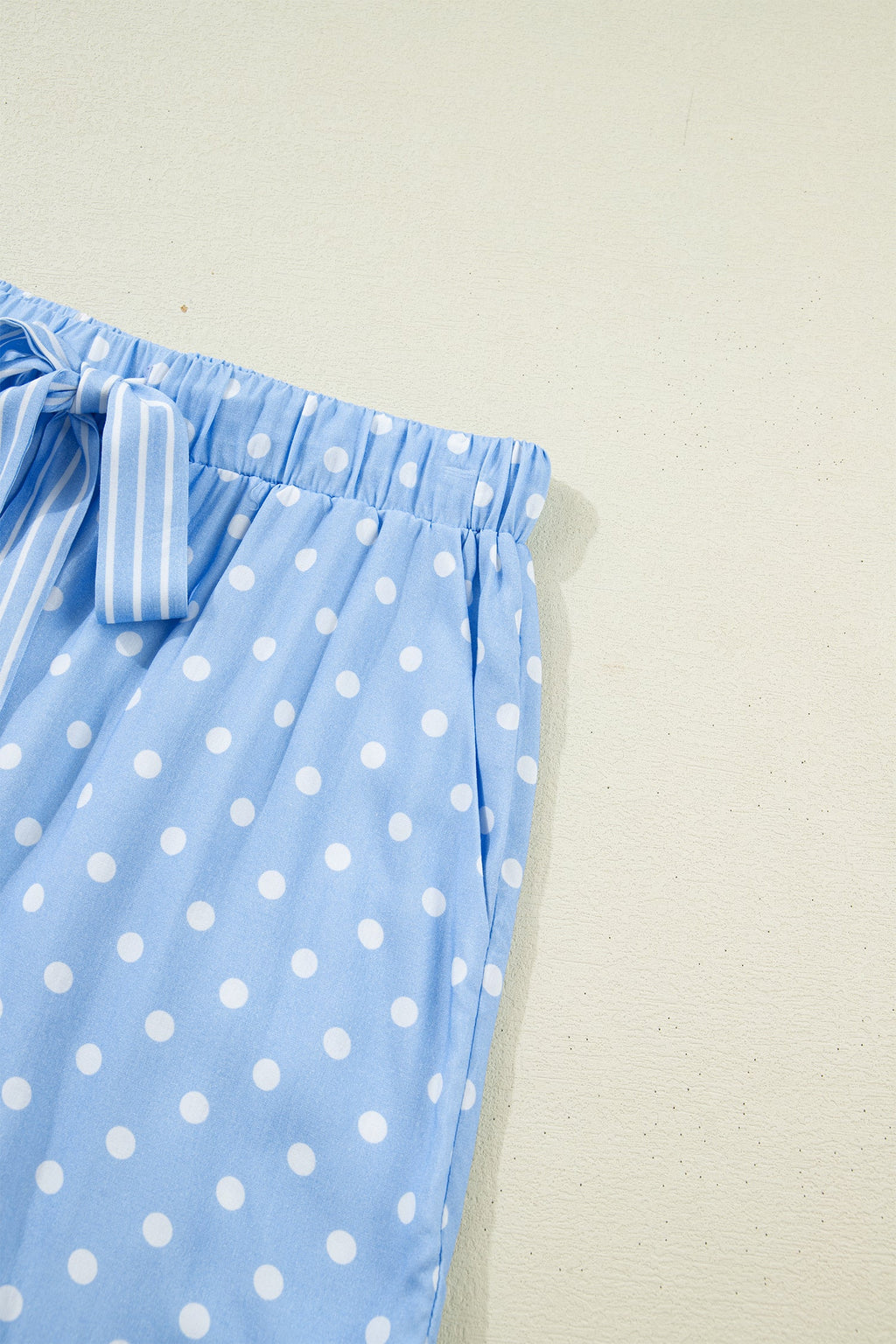 Ila Soft Short Pajama Set: Light Blue Polka Dot Cotton Loungewear