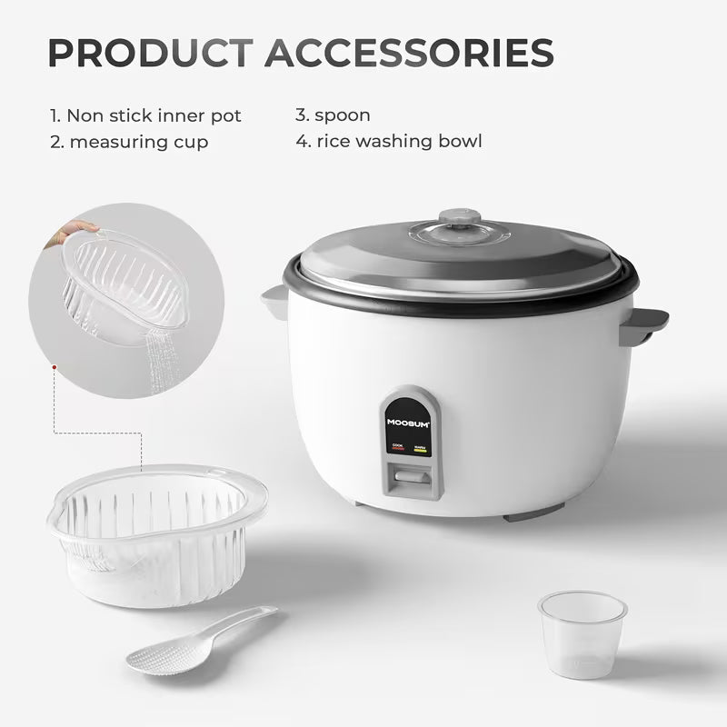 Commercial Rice Cooker with 12-Hour Keep Warm Function